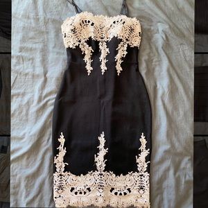 Black with white lace Mini/midi dress